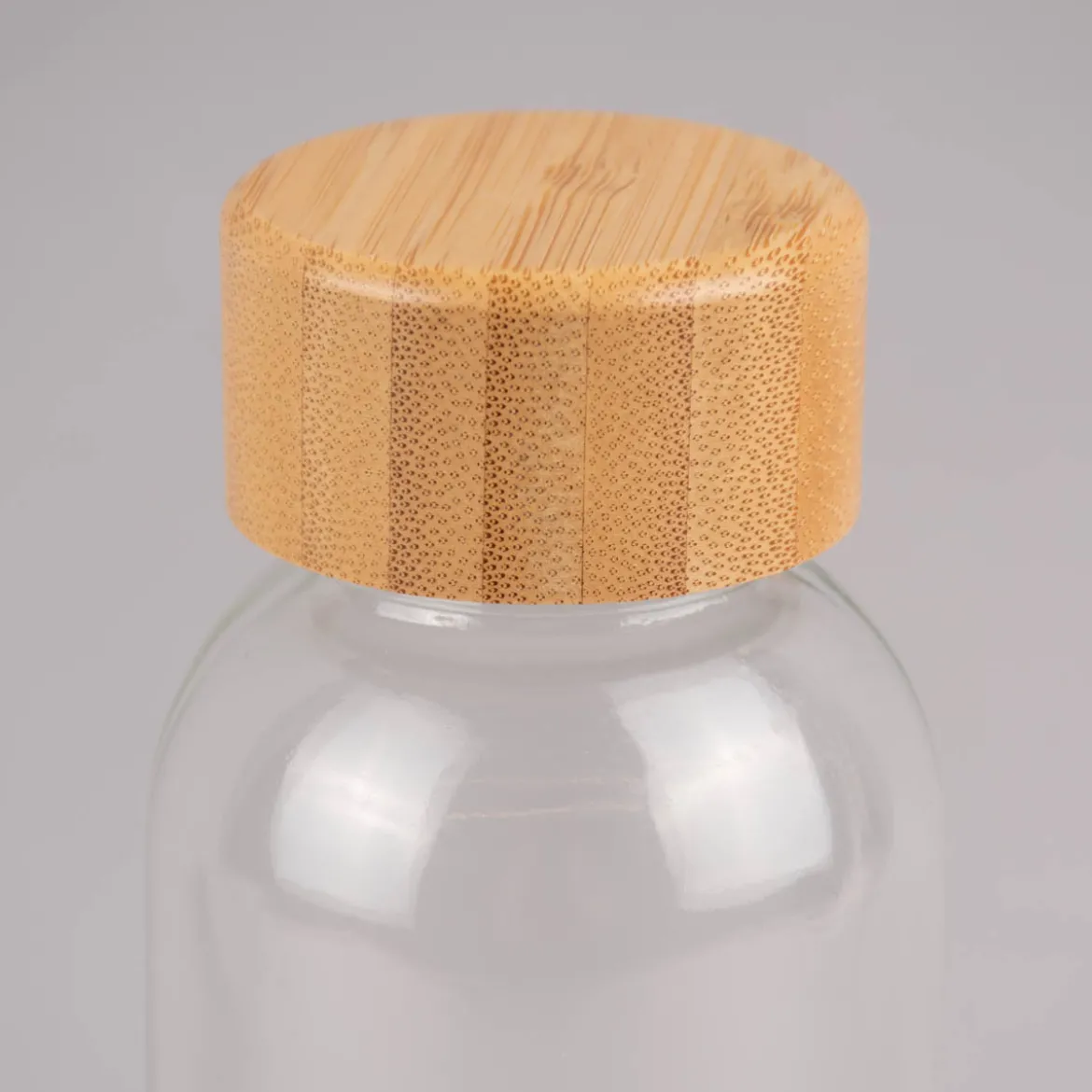 Creativ Company Trinkflasche Glas mit Bambusdeckel farblos 500ml