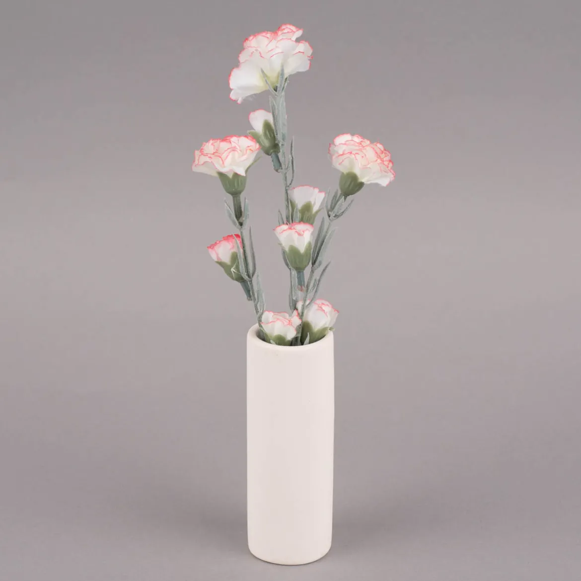Creativ Company Vase Zylinder Terrakotta weiß 4x11cm