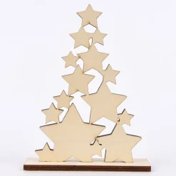Creativ Company Weihnachtsbaum aus Sternen Holz natur 14,5x19,5cm