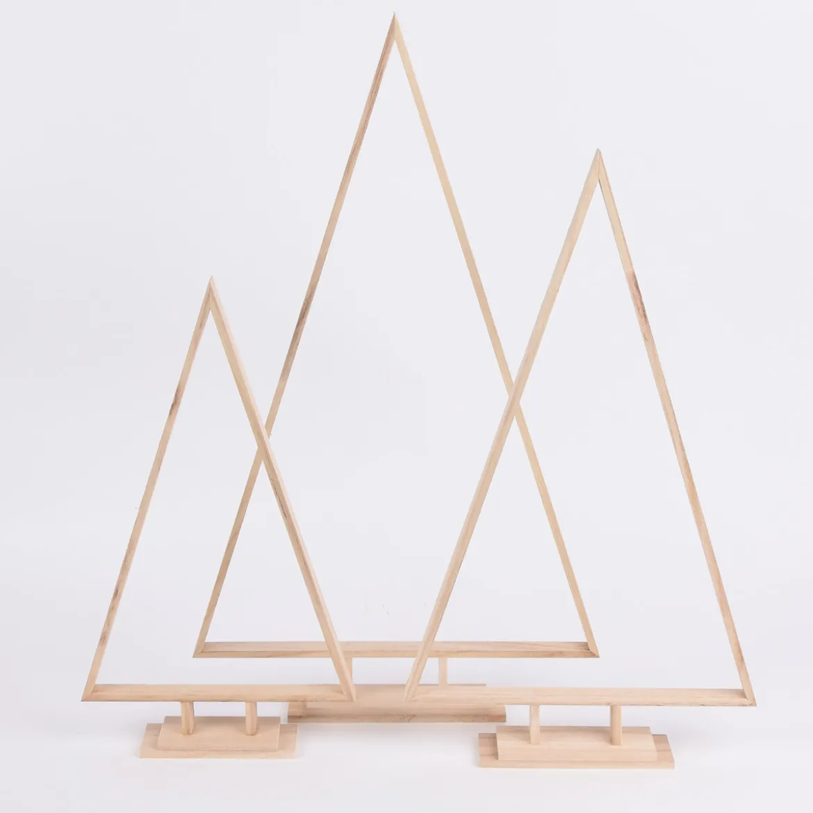 Creativ Company Weihnachtsbäume 3 Stück verschieden groß Holz natur 35x60cm