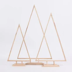 Creativ Company Weihnachtsbäume 3 Stück verschieden groß Holz natur 35x60cm
