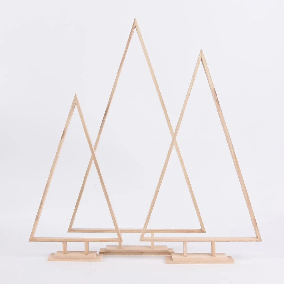 Creativ Company Weihnachtsbäume 3 Stück verschieden groß Holz natur 35x60cm