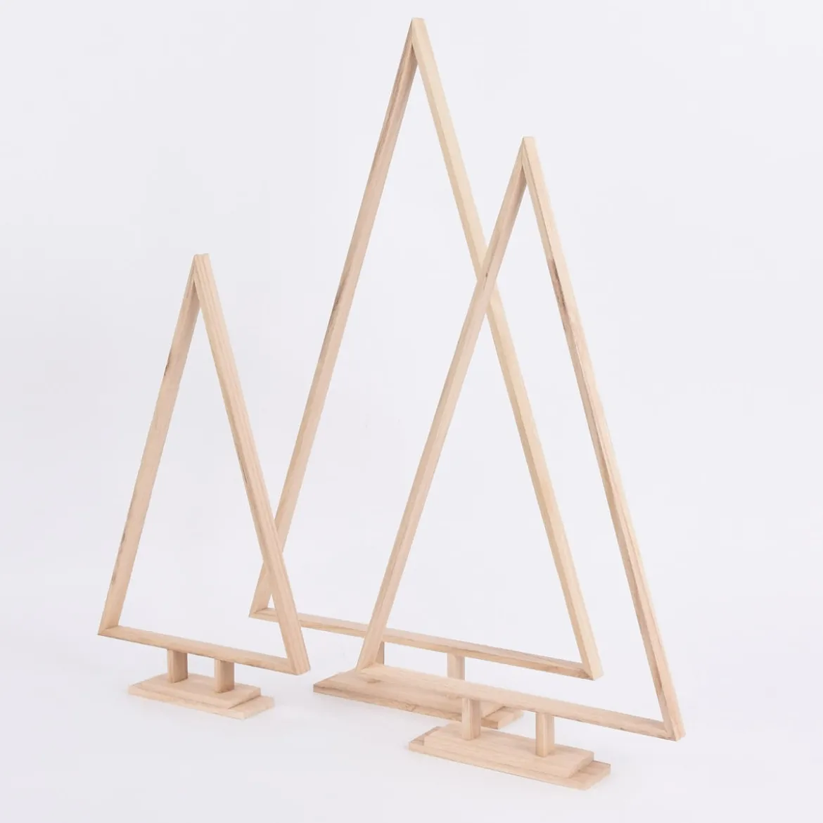 Creativ Company Weihnachtsbäume 3 Stück verschieden groß Holz natur 35x60cm