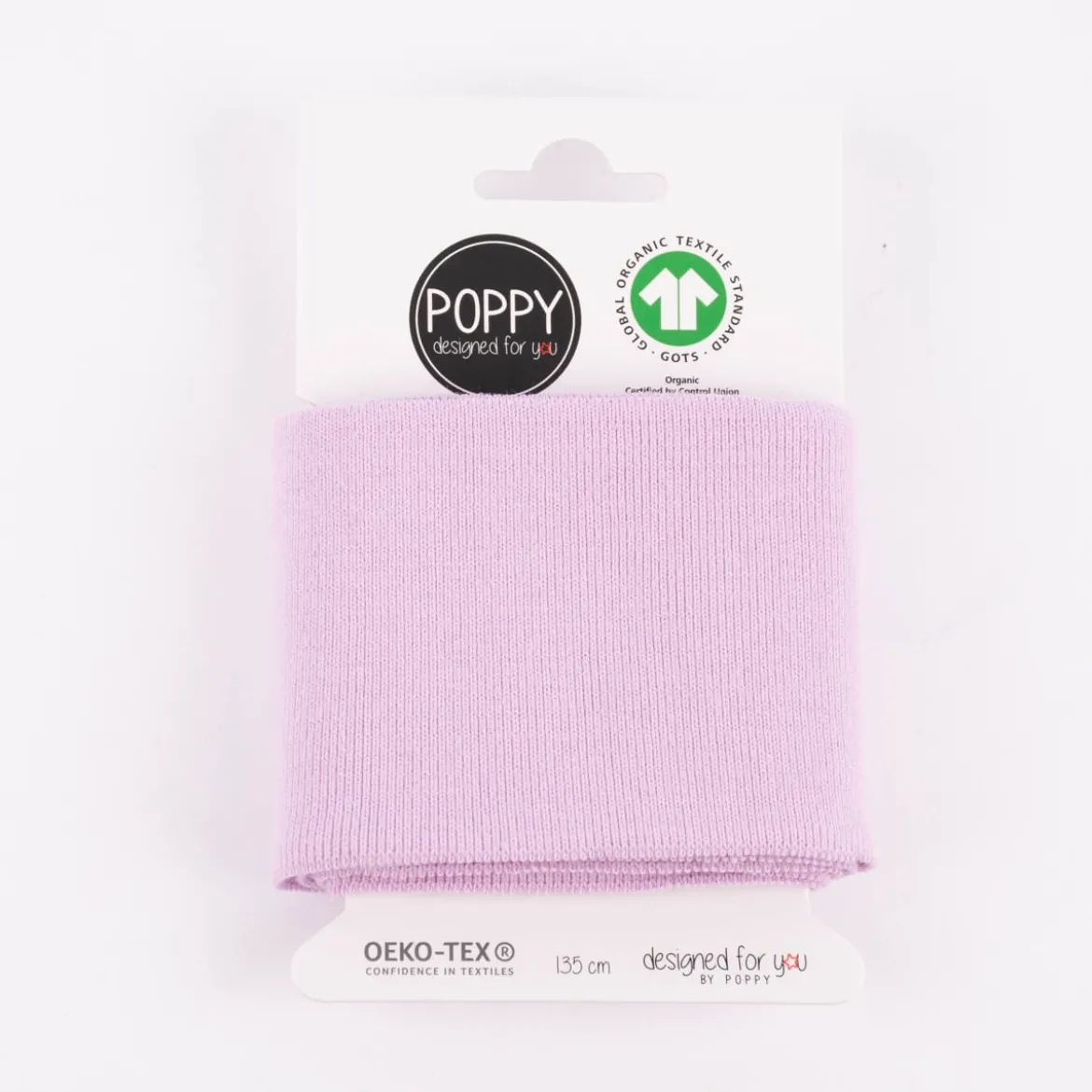 Cuff Bündchen Fertigbündchen Organic Bio einfarbig pastell lila 7x135cm