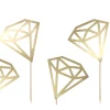 Cupcake Stecker Diamantenform 6 Stück goldfarbig 9,5cm
