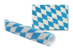 Damasttischtuch auf Rolle blau-weiß Karo Papier 8mx1m 45g/m²