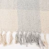 Decke Black Gingham Karos Fransen grau beige von Sass & Belle 150x125cm