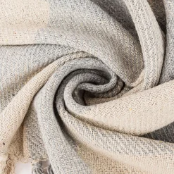 Decke Black Gingham Karos Fransen grau beige von Sass & Belle 150x125cm