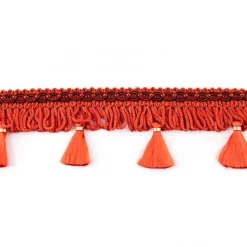 Dekoband mit Bommel rot 5cm