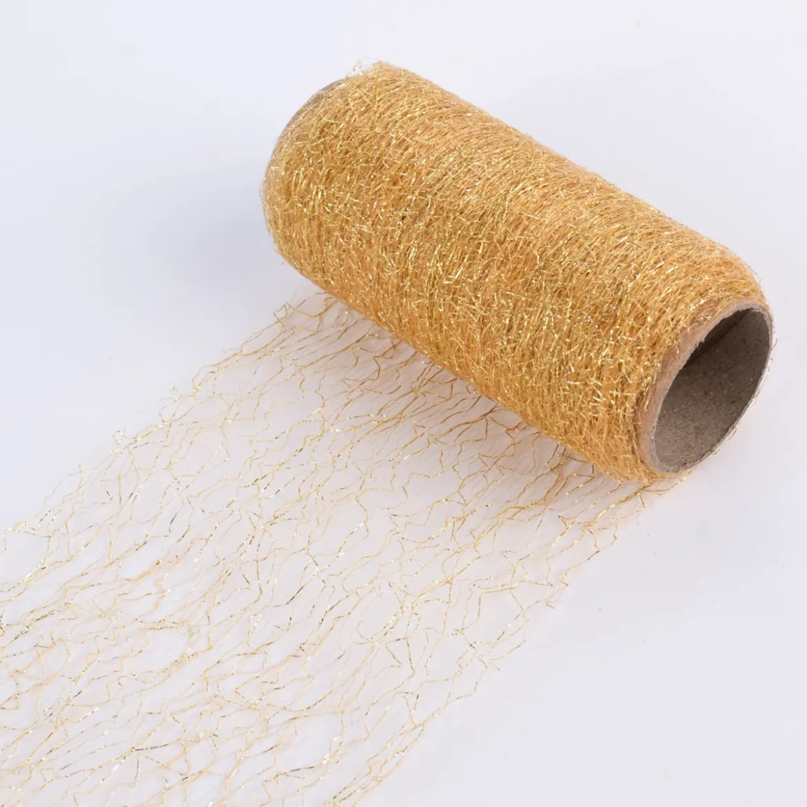 Dekoband Textilfaser einfarbig gold 500x12cm