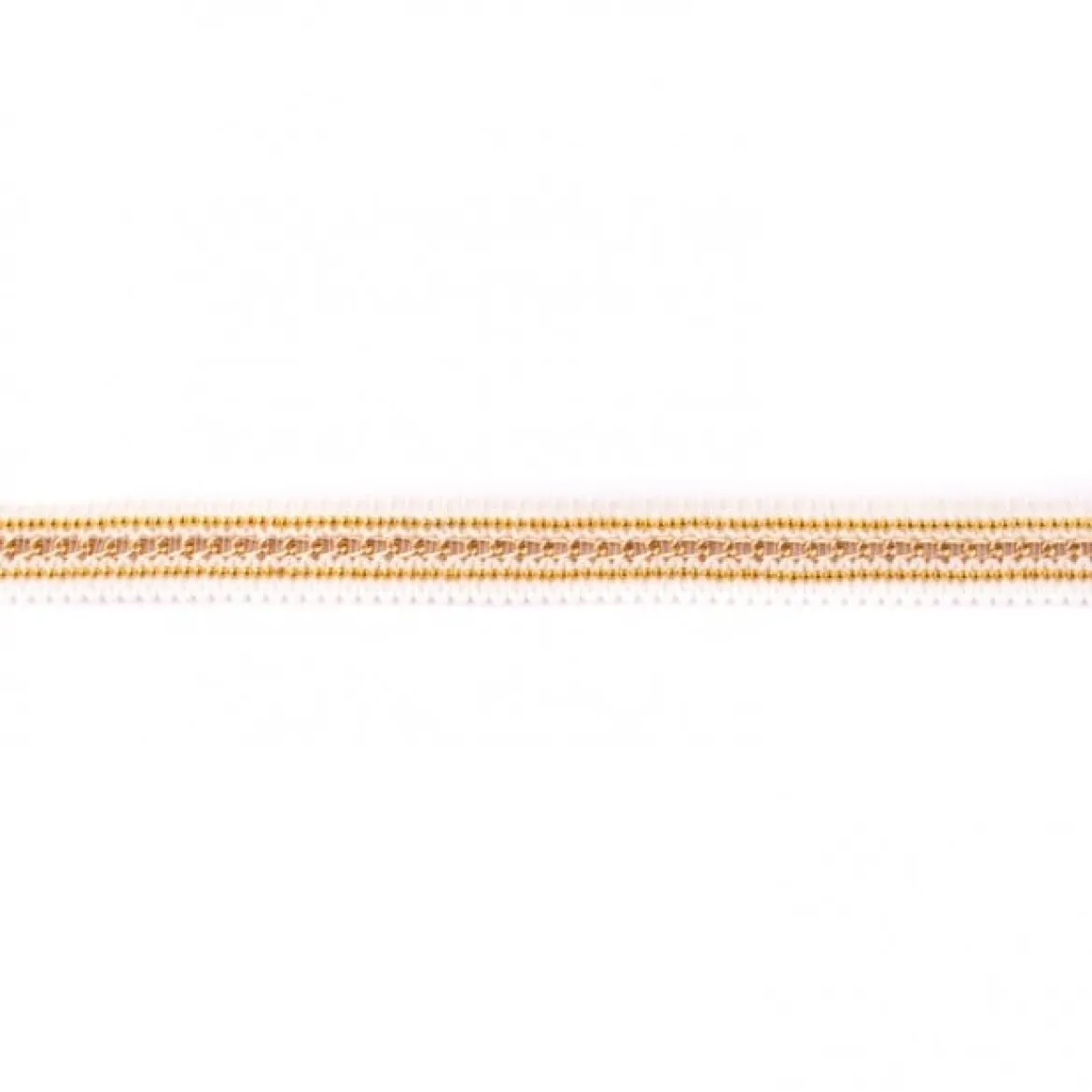 Dekoband weiß mit gold Kette Meterware Breite: 1,7cm