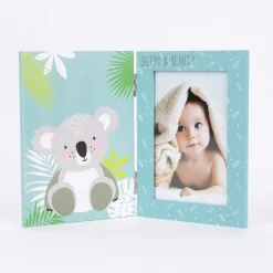 Deko Bilderrahmen Koala Sleepy & Beauty MDF blau grau grün 26x18cm