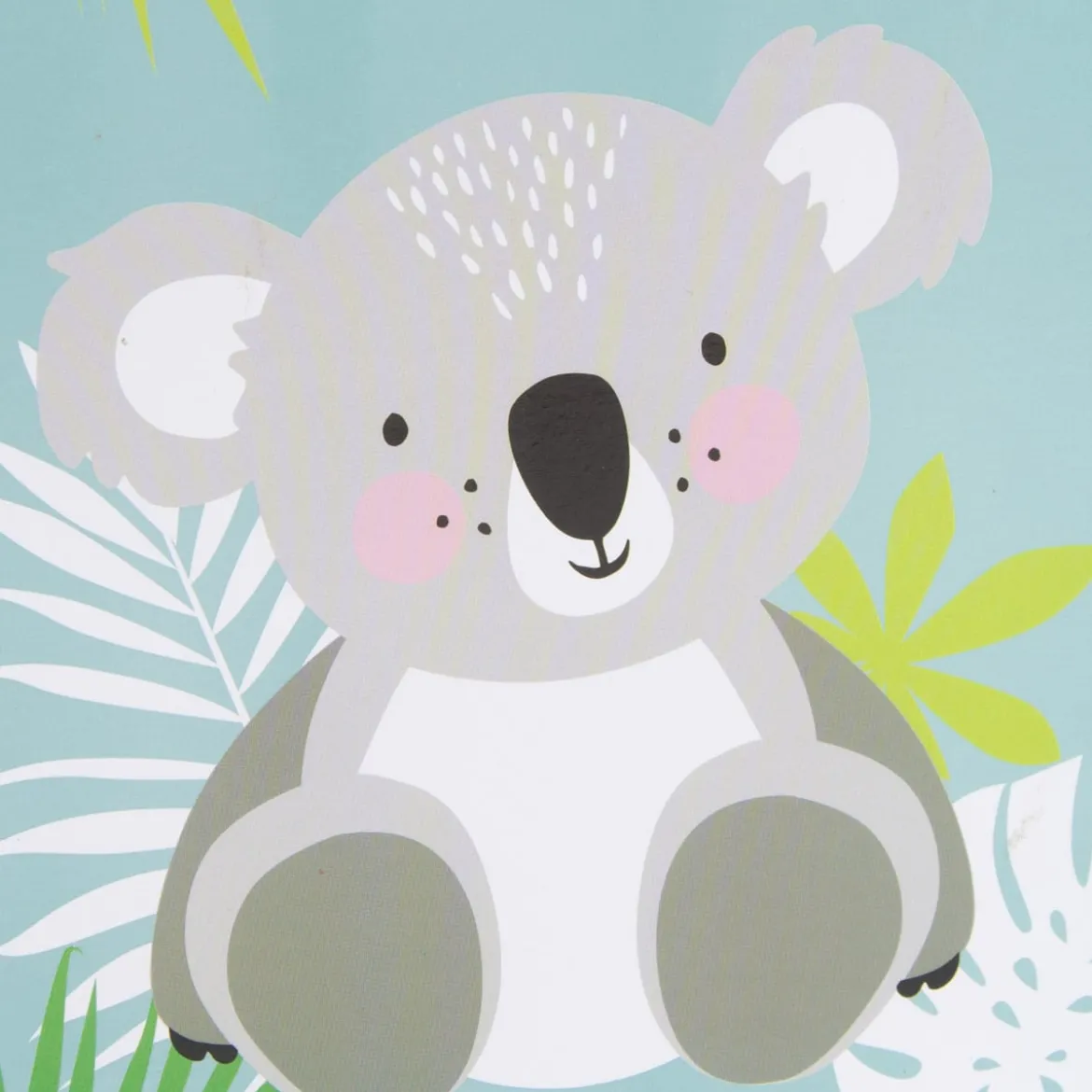 Deko Bilderrahmen Koala Sleepy & Beauty MDF blau grau grün 26x18cm