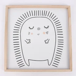 Deko Bild Löwe oder Igel im Holzrahmen 30x30cm