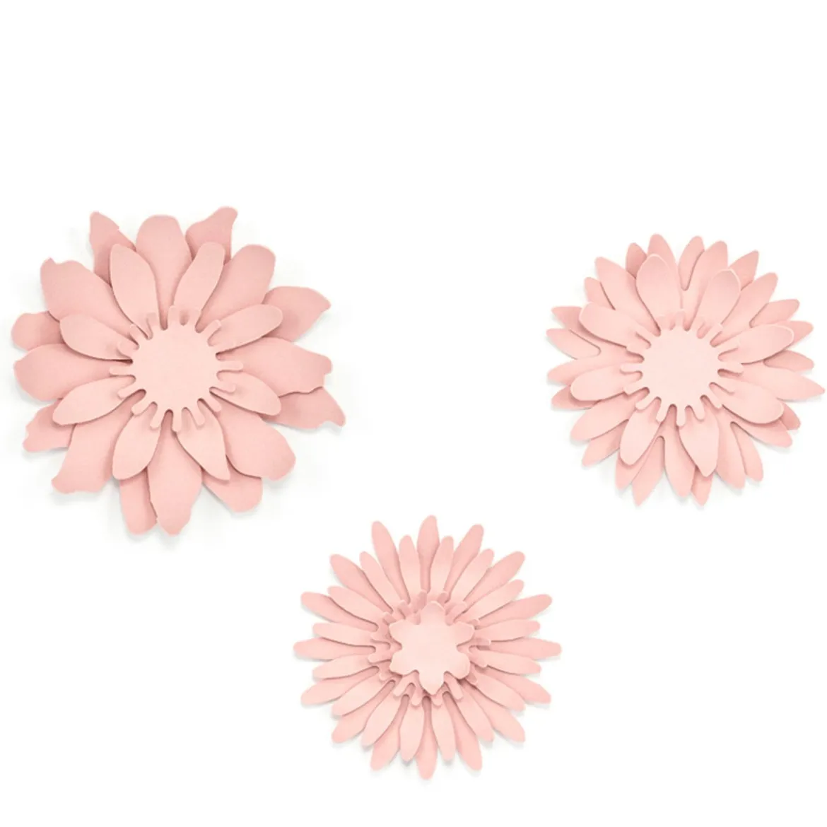 Deko Blumen DIY-Set Papier puderrosa 8,5cm