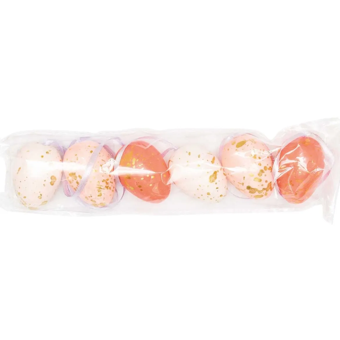 Deko Eier zum Hängen aus Polyschaum Farbmix rosa gold 6 Stück 2,7x4cm von Rico Design