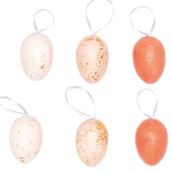 Deko Eier zum Hängen aus Polyschaum Farbmix rosa gold 6 Stück 4x6cm von Rico Design