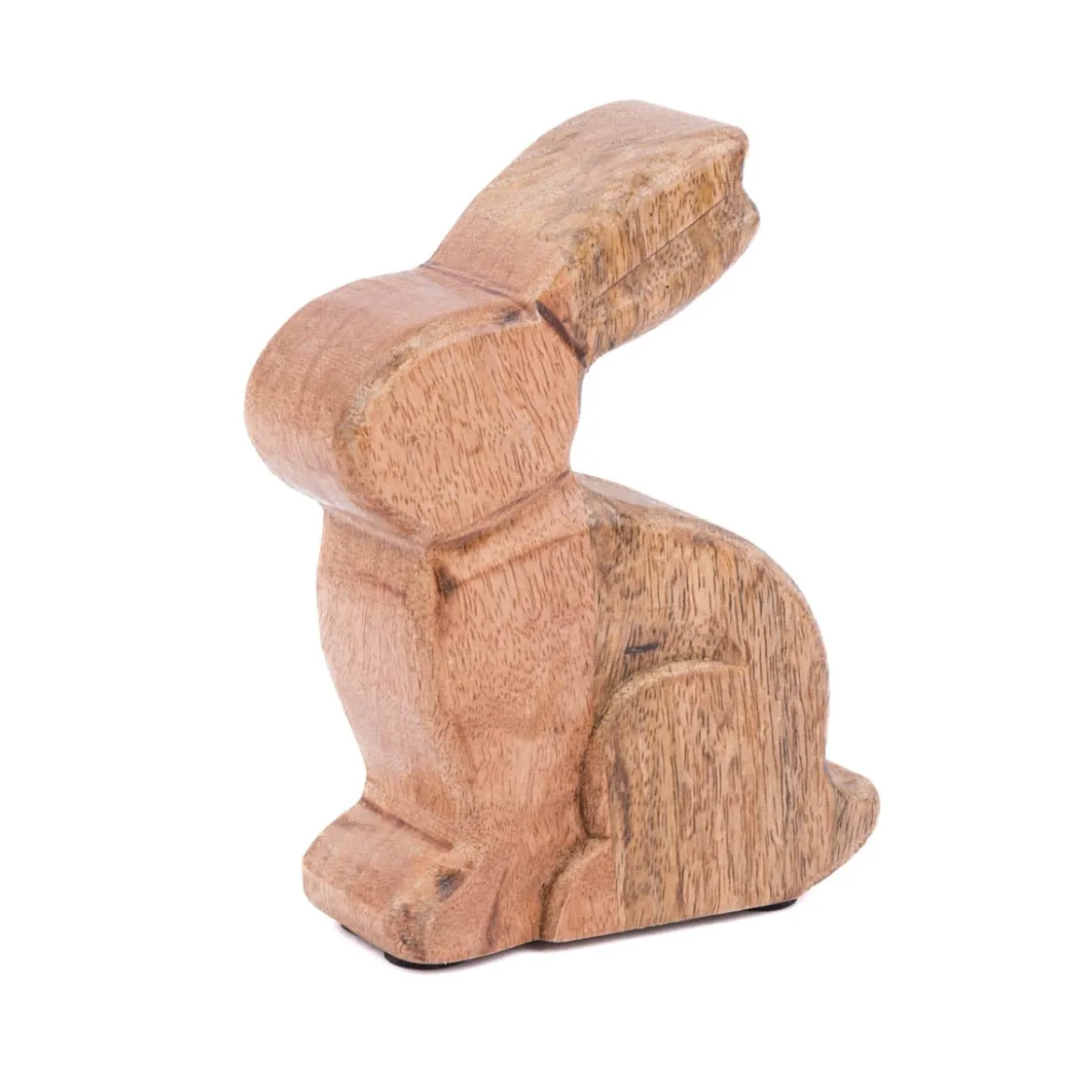 Dekofigur Hase aus Holz massiv natur 11x4x15,5cm