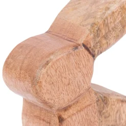 Dekofigur Hase aus Holz massiv natur 11x4x15,5cm