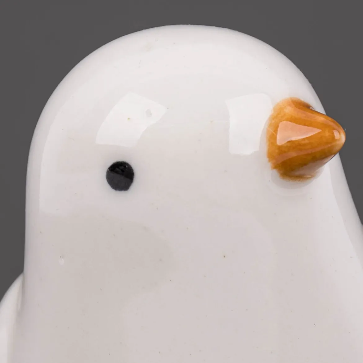 Dekofigur Vogel aus Porzellan weiß 7x4,5x5cm von Rico Design
