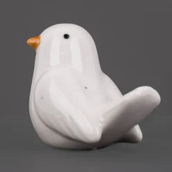 Dekofigur Vogel aus Porzellan weiß 7x4,5x5cm von Rico Design