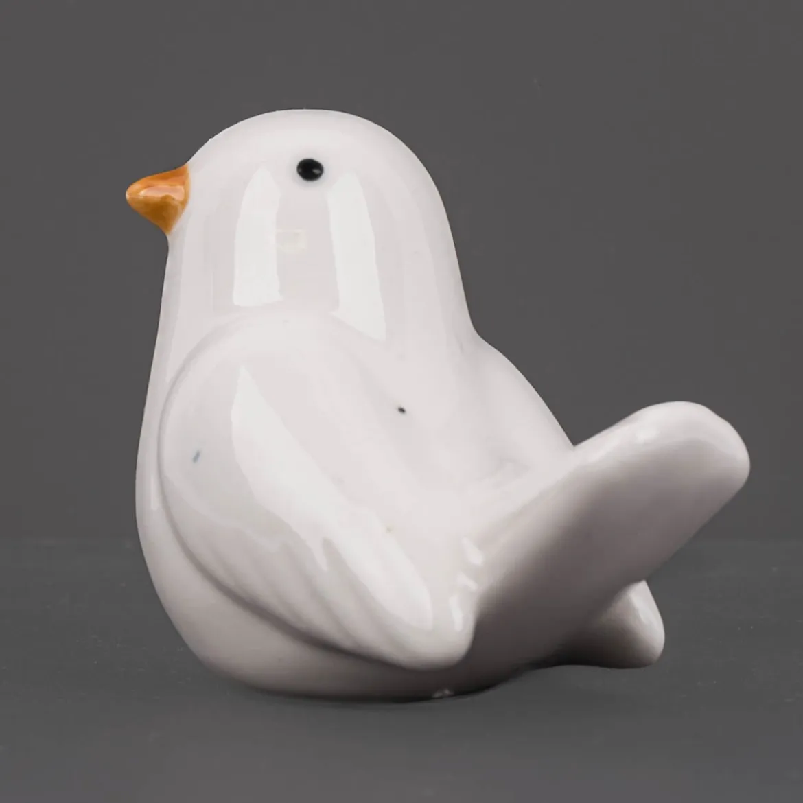 Dekofigur Vogel aus Porzellan weiß 7x4,5x5cm von Rico Design