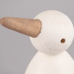 Dekofigur Vogel recyceltes Holz weiß natur verschiedene Größen