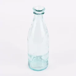 Deko Flasche mit doppeltem Rand Glas farblos verschiedene Größen