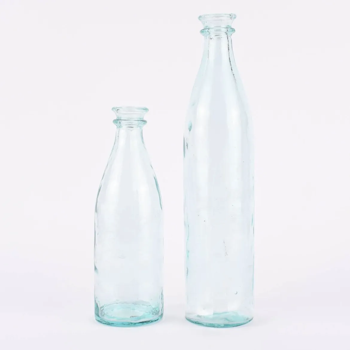 Deko Flasche mit doppeltem Rand Glas farblos verschiedene Größen