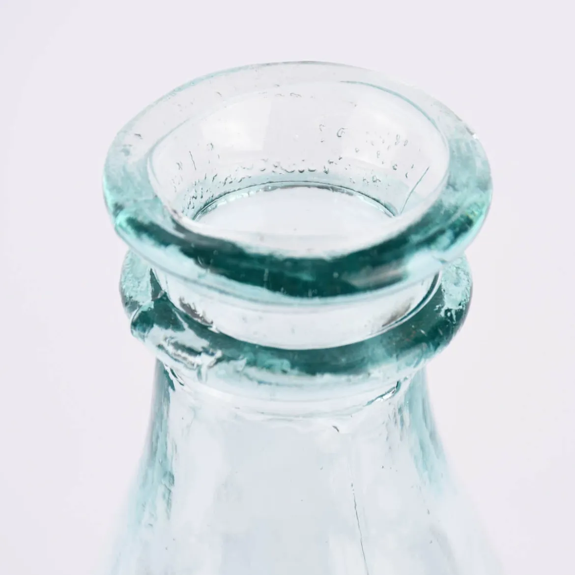Deko Flasche mit doppeltem Rand Glas farblos verschiedene Größen