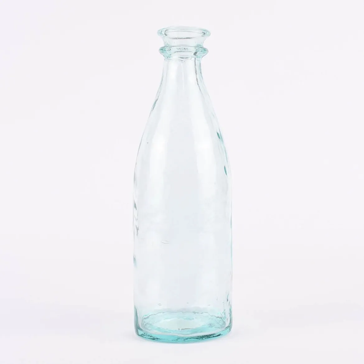 Deko Flasche mit doppeltem Rand Glas farblos verschiedene Größen