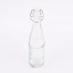 Deko Flasche mit Drahtbügelverschluss Glas verschiedene Muster 7x27cm