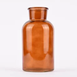Deko Flasche zylinderförmig Glas braun 20x11cm