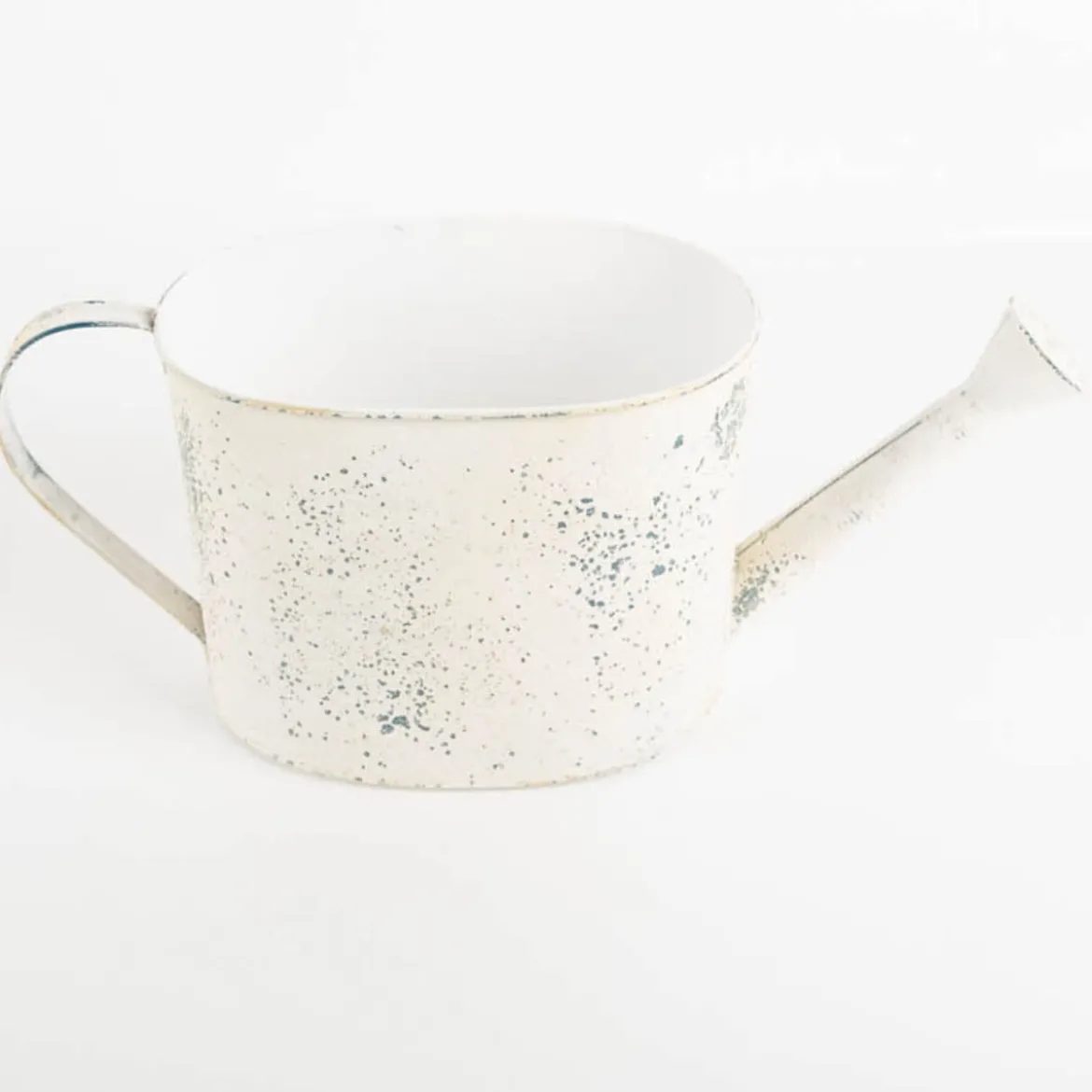 Deko Gießkanne aus Metall Vintage weiß von Clayre & Eef