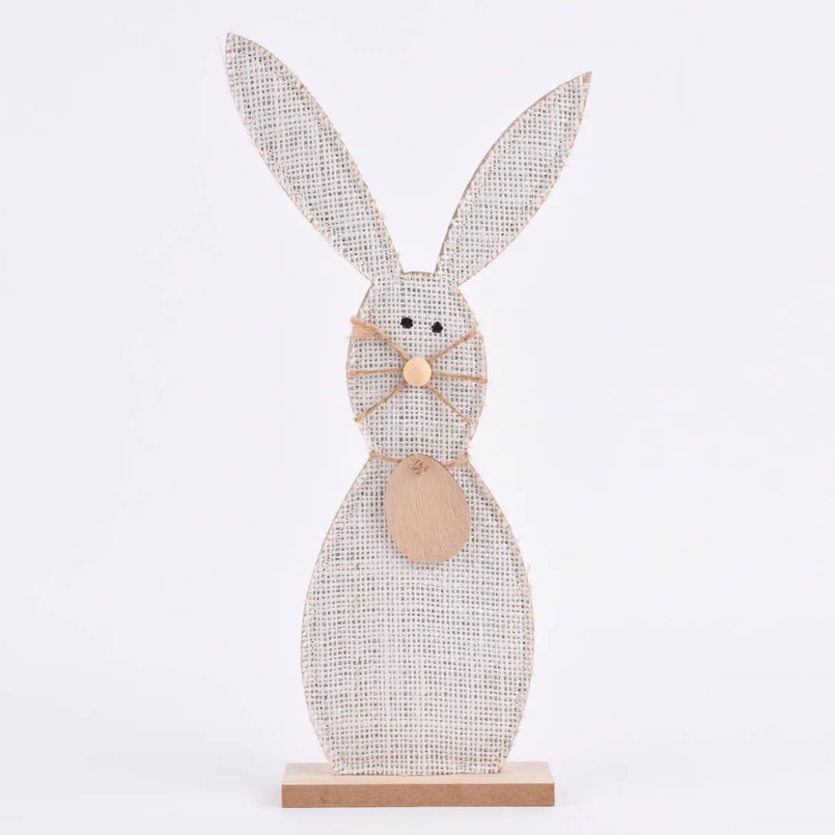 Deko Hase Materialmix Jute Filz Holz natur 31cm oder 43cm