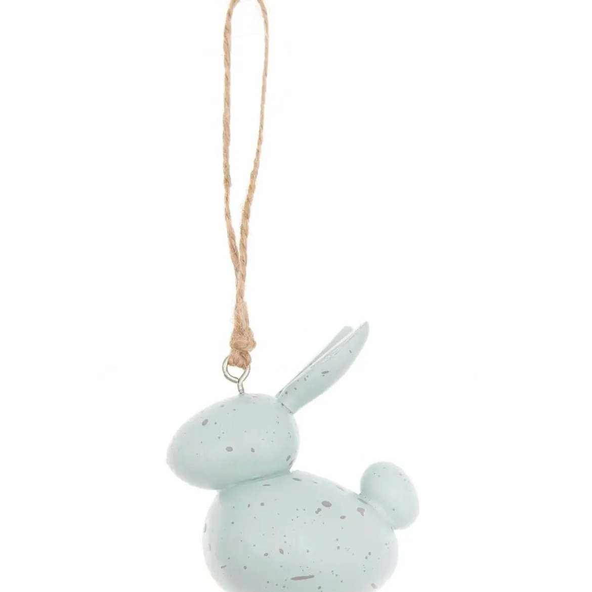 Deko Hänger Hase aus Holz hellblau mit grauen Sprenkeln 5,5x3x7cm von Rico Design
