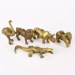 Dekohänger Krokodil Kunststoff goldfarbig 16x7x3,5cm