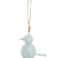 Deko Hänger Vogel aus Holz hellblau mit grauen Sprenkeln 7x5x6cm von Rico Design