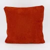 Deko Kissen aus Cord mit Kederumrandung einfarbig rost rot 45x45cm