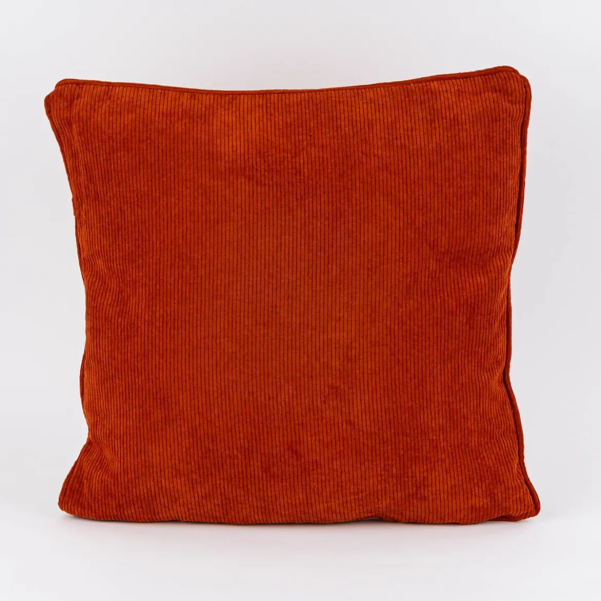 Deko Kissen aus Cord mit Kederumrandung einfarbig rost rot 45x45cm