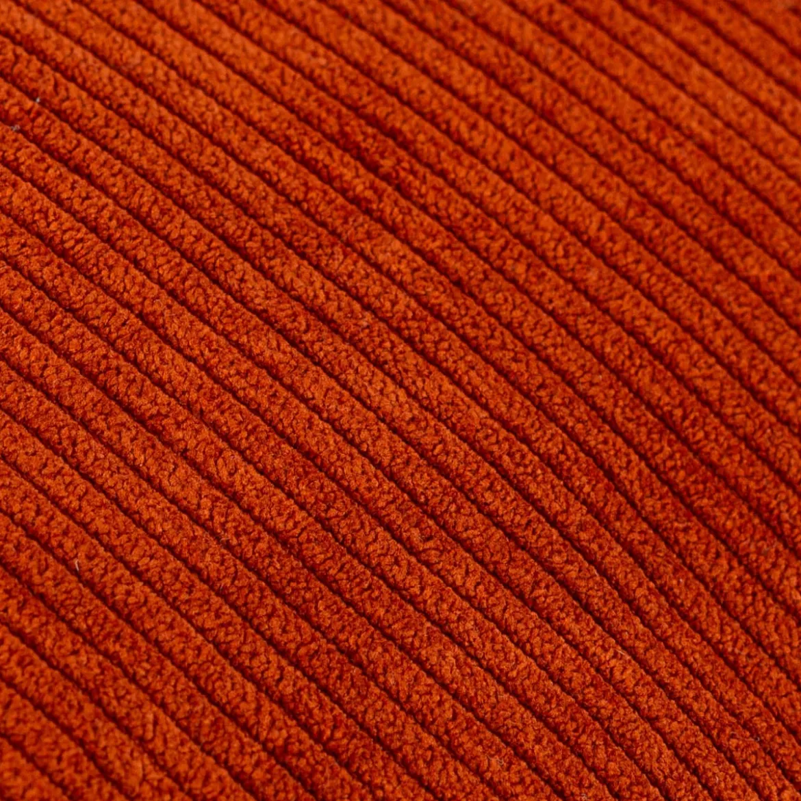 Deko Kissen aus Cord mit Kederumrandung einfarbig rost rot 45x45cm