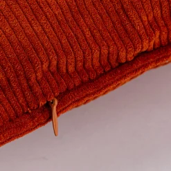 Deko Kissen aus Cord mit Kederumrandung einfarbig rost rot 45x45cm