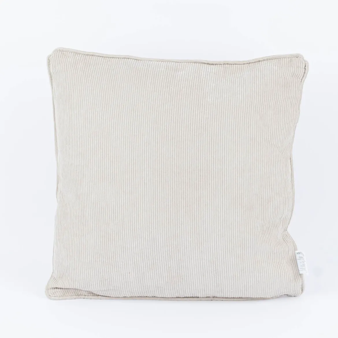 Deko Kissen aus Cord mit Kederumrandung einfarbig ecru 45x45cm