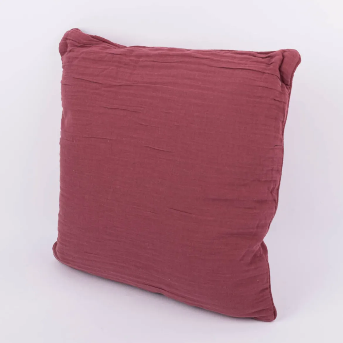 Deko Kissen aus Musselin Baumwolle mit Kederumrandung uni verschiedene Farben 45x45cm o. 30x50cm