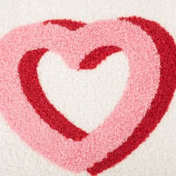Dekokissen LOVE Schriftzug mit Herz pink rot auf weiß 45x45cm