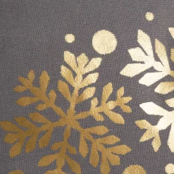 Deko Kissen mit Foliendruck Schneeflocken Kranz grau goldfarbig 40x40cm