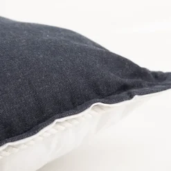 Dekokissen Schiff Möwen Stickerei weiß jeansblau meliert 50x50cm