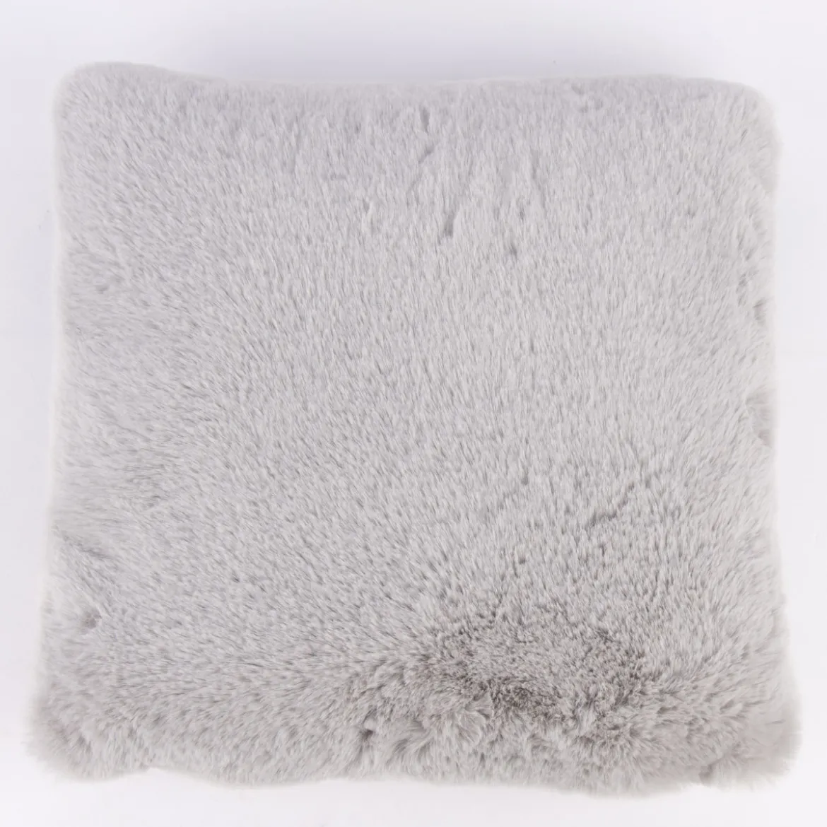 Deko Kuschelkissen Plüsch einfarbig hellgrau 45x45cm
