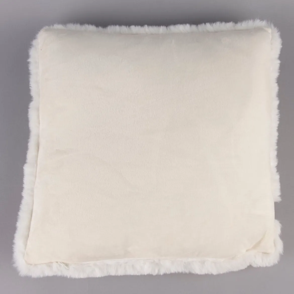 Deko Kuschelkissen Plüsch einfarbig weiß 45x45cm
