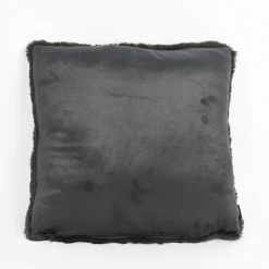 Deko Kuschelkissen Plüsch einfarbig dunkelgrau 45x45cm